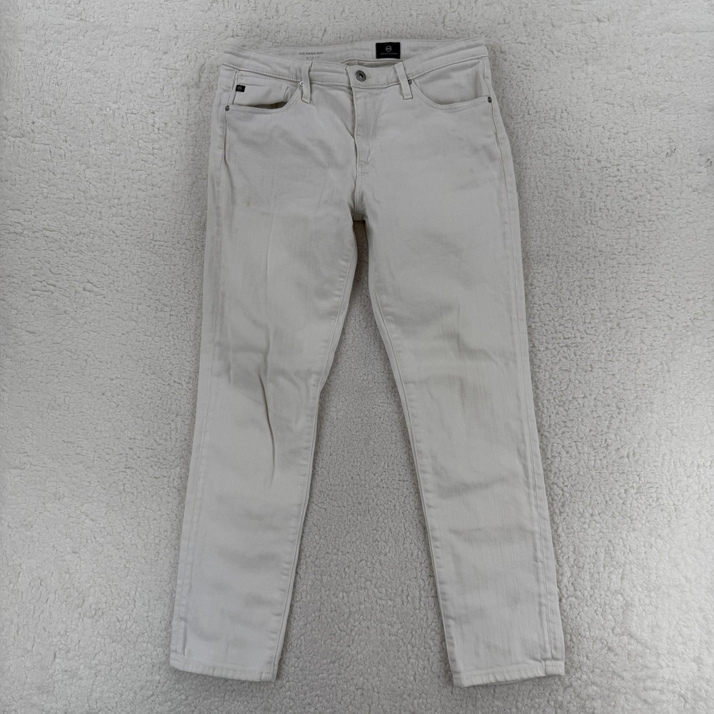 AG Adriano Goldschmied The Prima Ankle Jeans Womens 30 White Skinny Denim